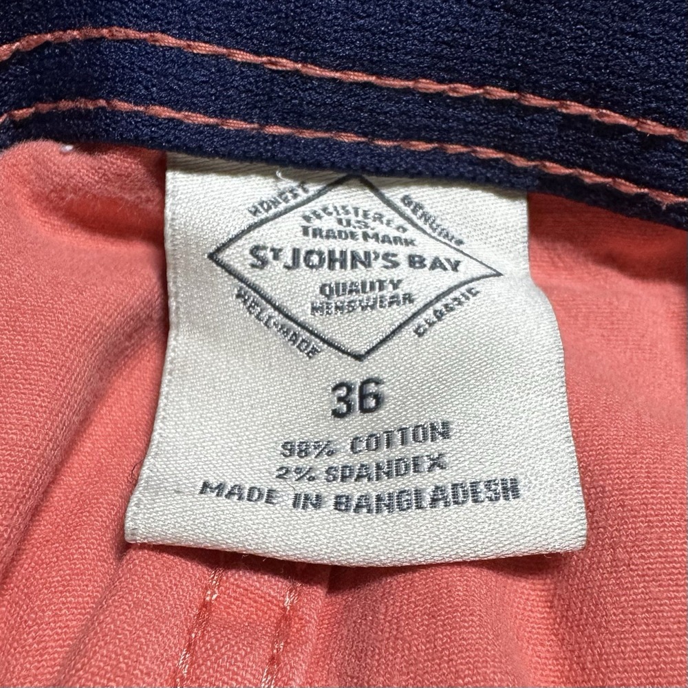 St John's Bay Men's Coral Comfort Stretch Chino Shorts Size 36 - Picture 4 of 5